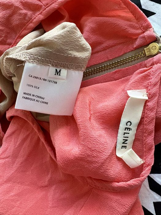 Jedwabna Bluzka celine premium markowa M brazowa rozowa