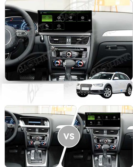 CarPlay Android Auto Radio FM RDS Android YouTube WiFi 4G MP3 MP4 GPS Nawigacja Audi A4 A5 Low 14,9 cala