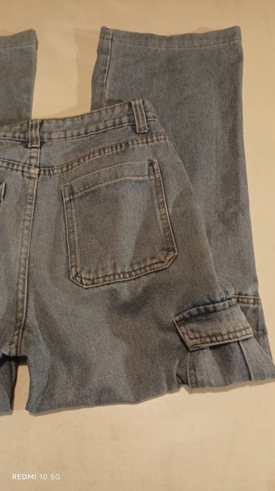 Jeans cargo de ganga azul