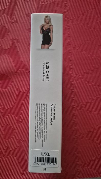 Seksowna koszulka I stringi czarna rozm L Nowa