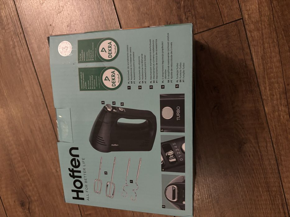 Mikser Ręczny Hoffen 400W | Funkcja Turbo | Komplet Końcówek | Nowy