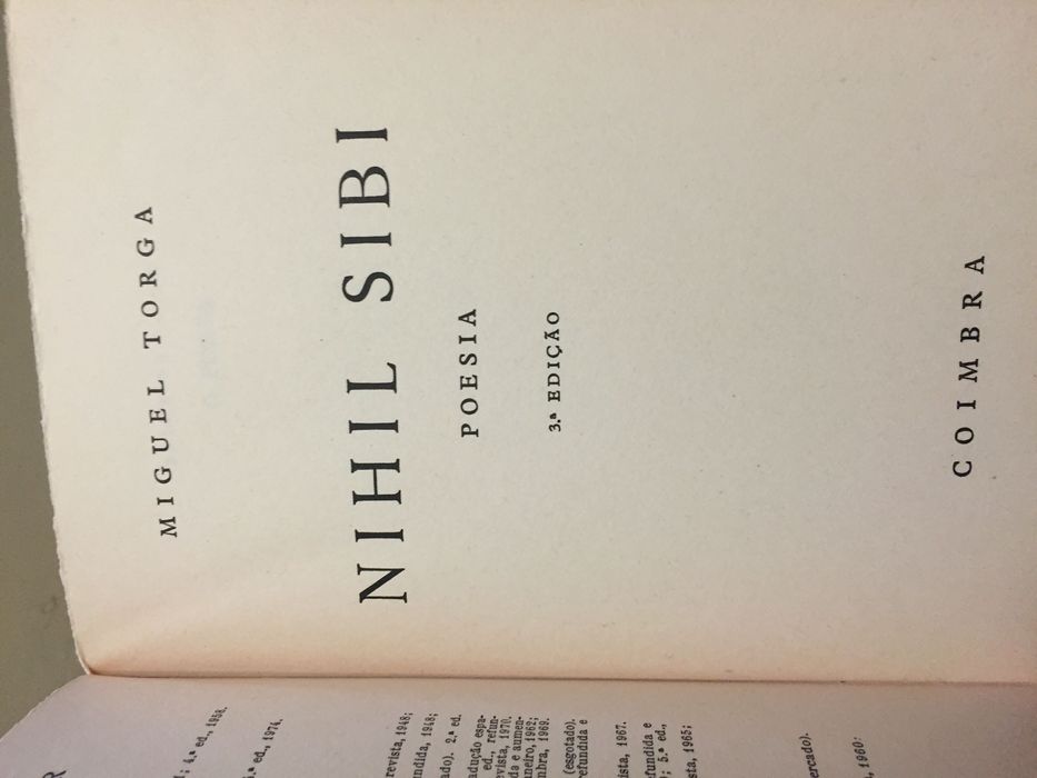 Nihil Sibi de Miguel Torga -3ª edição de 1975