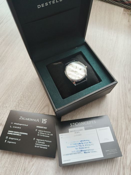 Zegarek DESTELL PICTOR  SAPPHIRE elegancki skórzany pasek