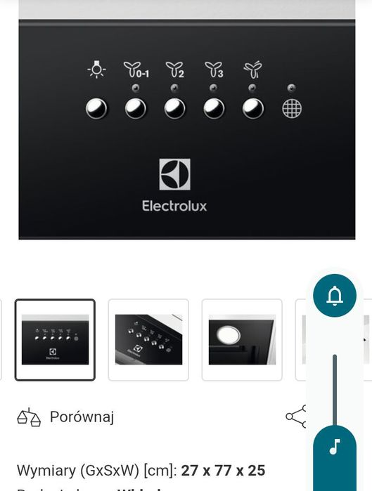 Nowy Okap Elektrolux  LGF719R zintegrowany z kuchnią na gwarancji