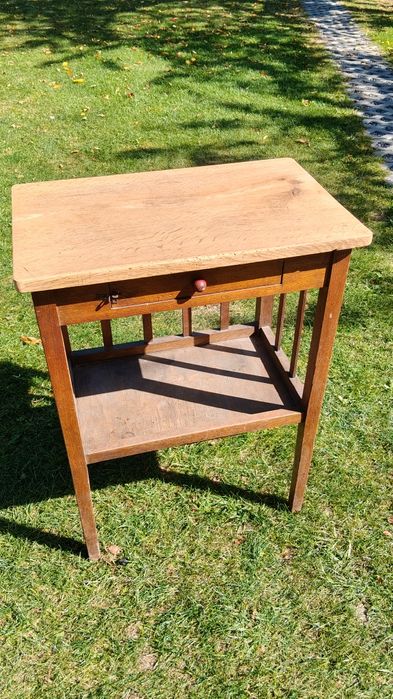 Stolik dębowy rtv PRL