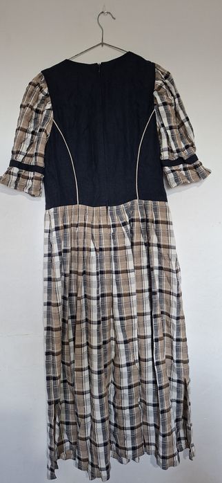 Sukienka z lnu i wiskozy vintage meico l 40 xl 42