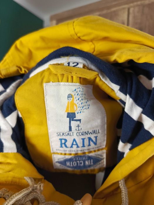 Seasalt Cornwall kurtka żółta przeciwdeszczowa Tin Cloth Outer L 40