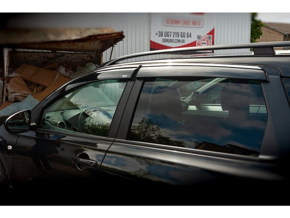 Nissan Qashqai 2007-2014 Вітровики з хромом Niken Для 5 місцевого