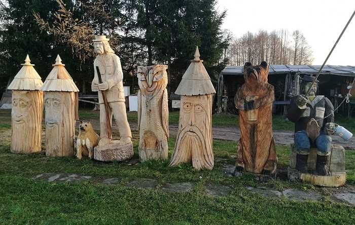 barć ule drewniane rzeźbione