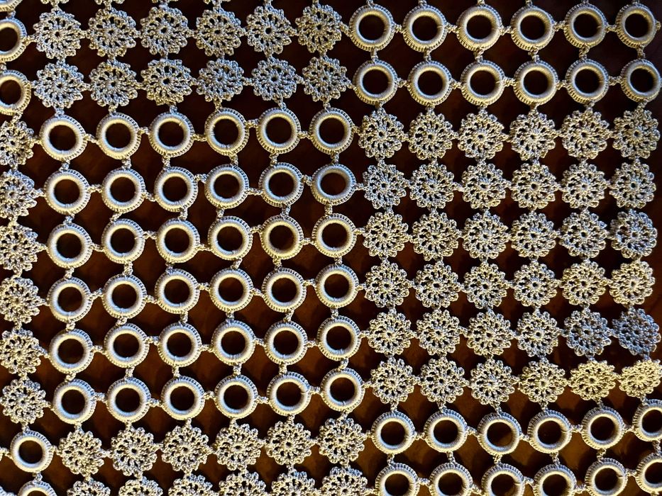 Conjunto de naperons em crochet anos 50