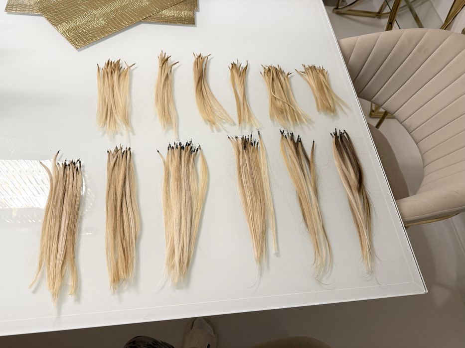 Włosy naturalne dziewicze blond 106g nanoringi doczepiane