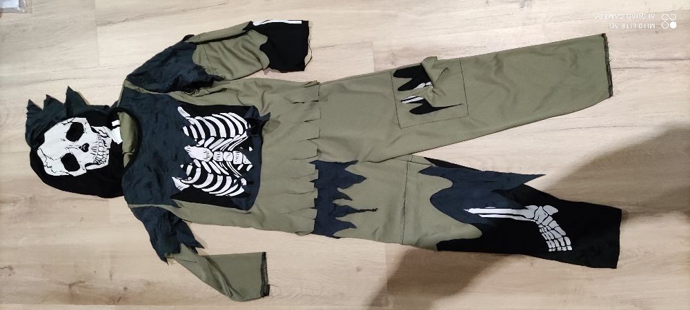 fato mascara esqueleto Halloween