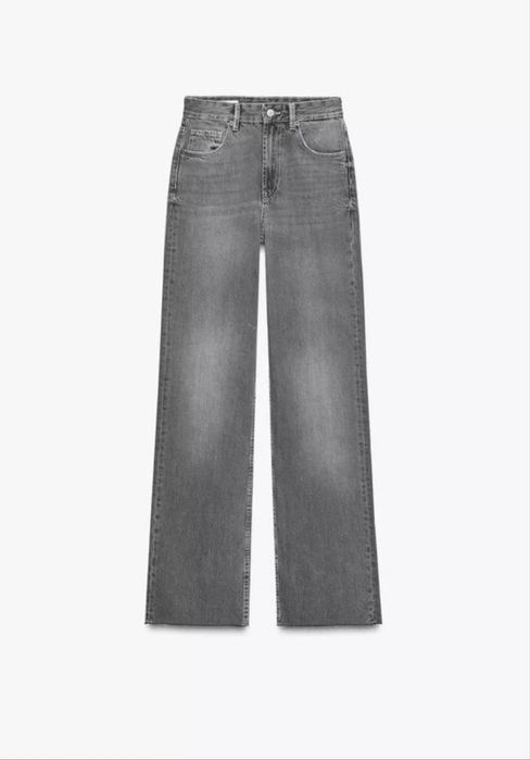 Джинси Zara Wide Leg антрацитовий сірий