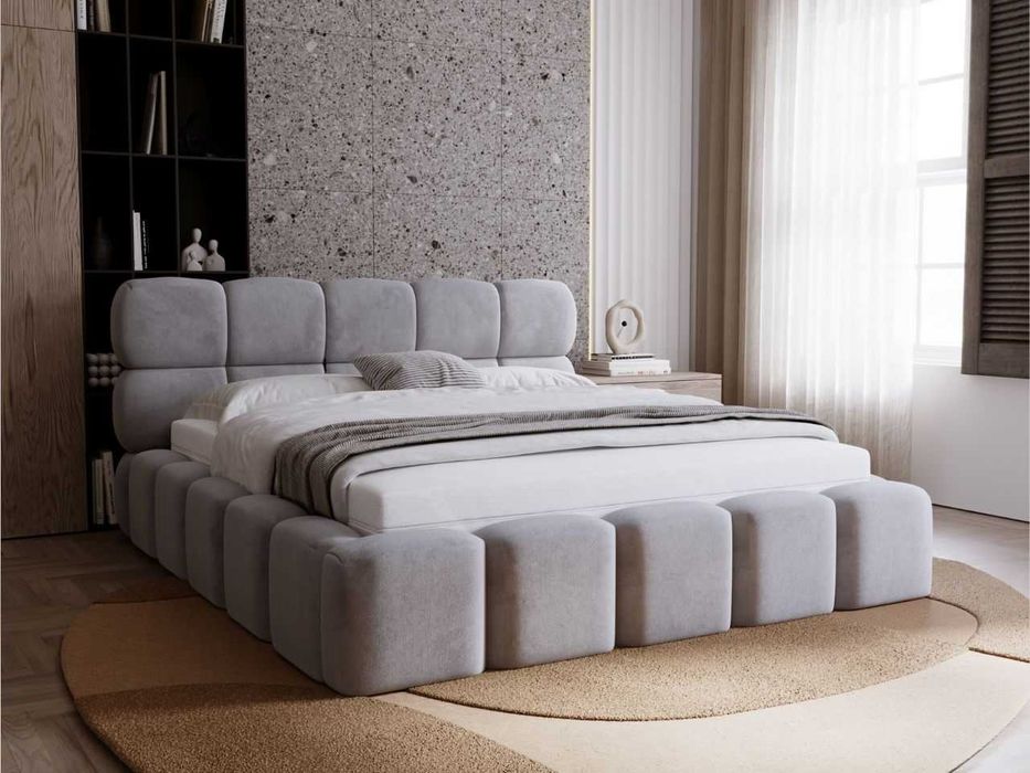 Łóżko tapicerowane SANTO 120/140/160/180x200 tkanina boucle