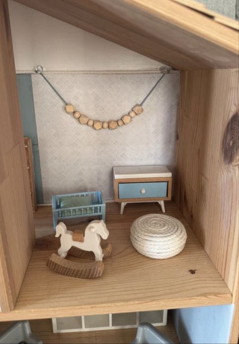 Domek drewniany i mebelki dla lalek lol myszek maileg Ikea Flisat