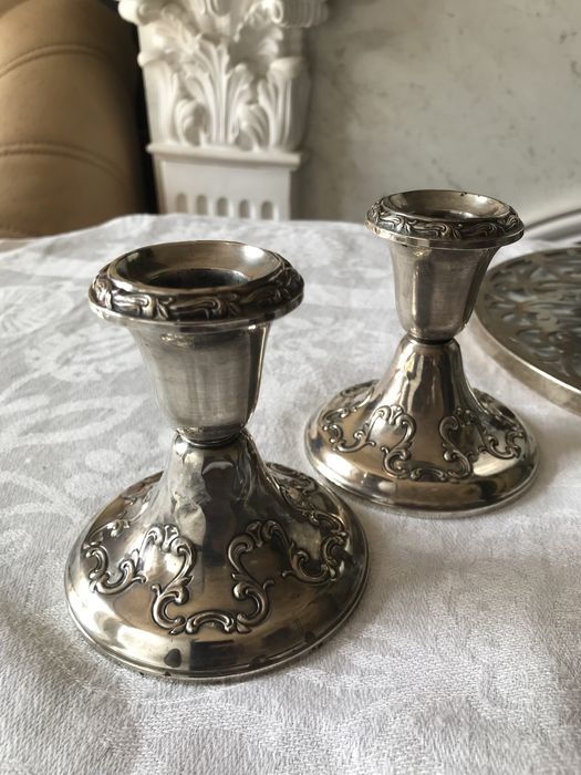 Парные подсвечники серебро (925)
