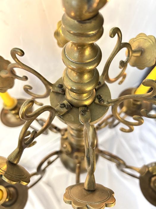 Канделябр - лампа з латуні старовинна