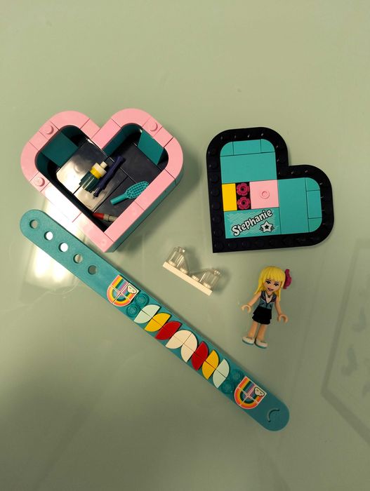 Lego friends, caixa coração + pulseira regulável