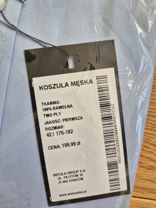 Koszula męska Wólczanka 100% bawełna 42