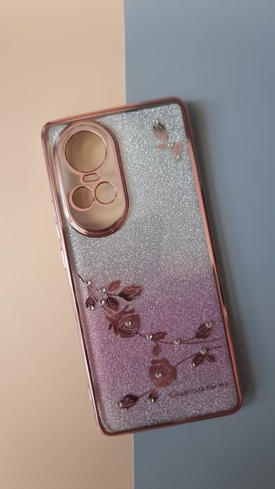Etui Błyszczące do OPPO Reno 10 / 10 Pro 5G Plecki z Kwiatami case 2w1