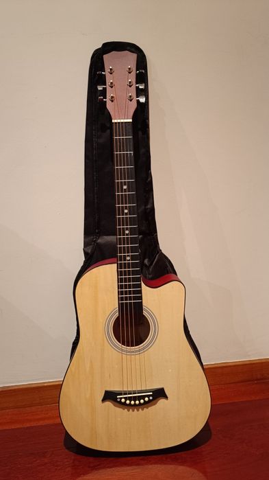 Violão/ guitarra acústica com bolsa (nova)