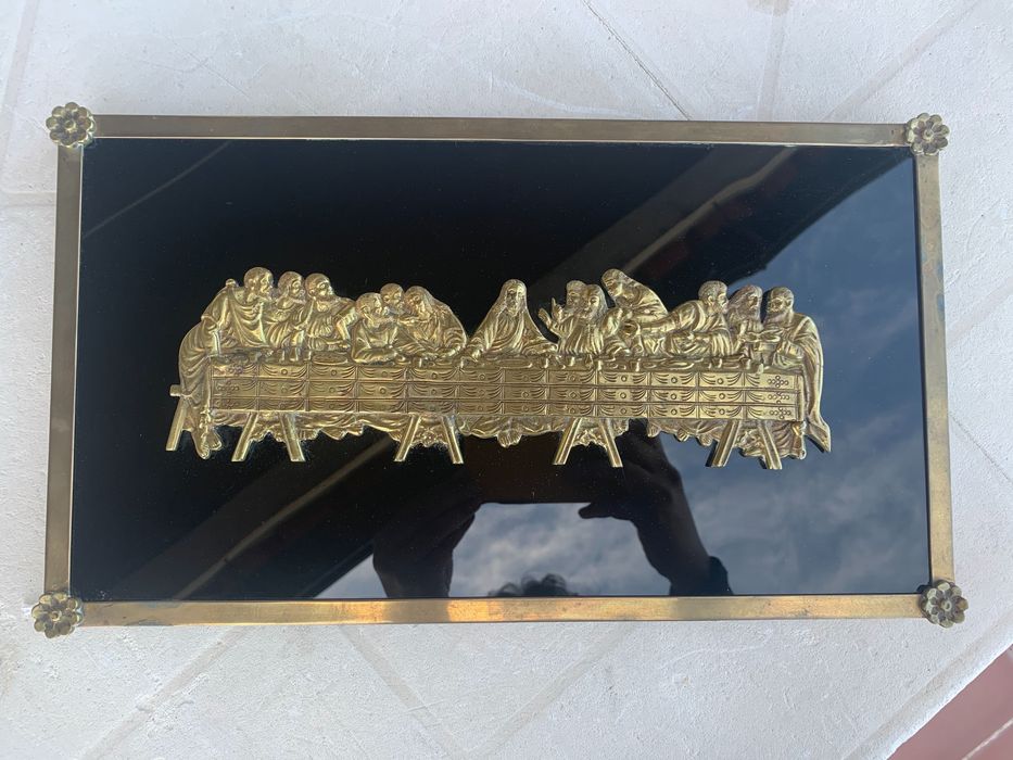 Antiguidade Quadro metálico Última Ceia