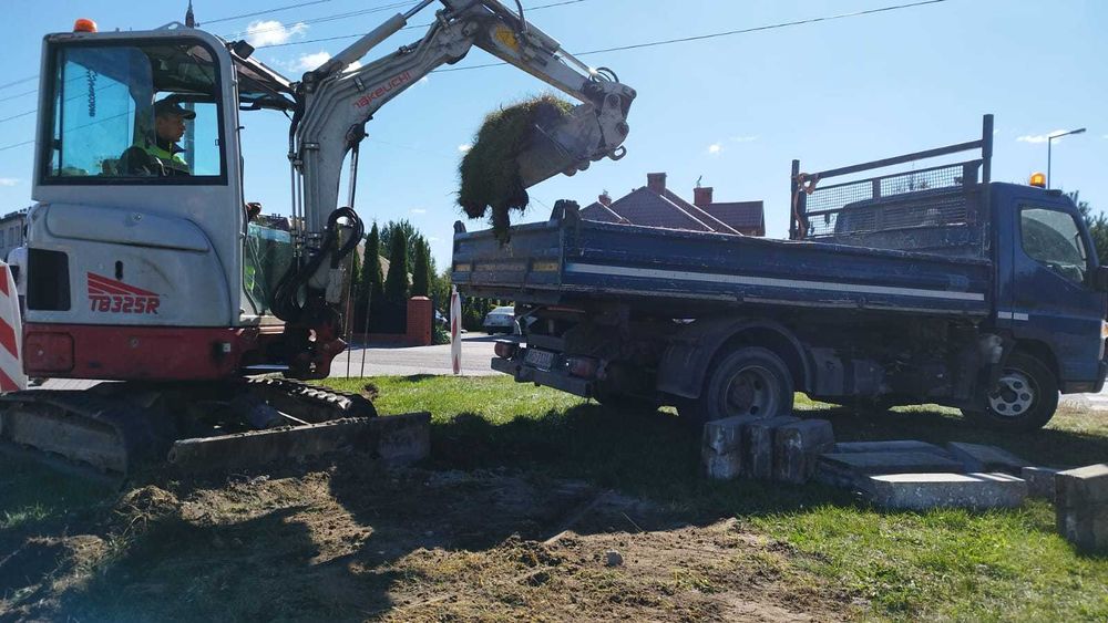 Prace ziemne, wykopy z wywozem, dowóz materiału, wykopy pod instalacje