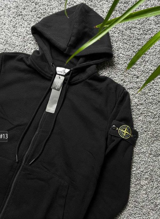 XS S M L XL — Стон Айленд Олімпійка Чорна — Stone Island Зип Худи