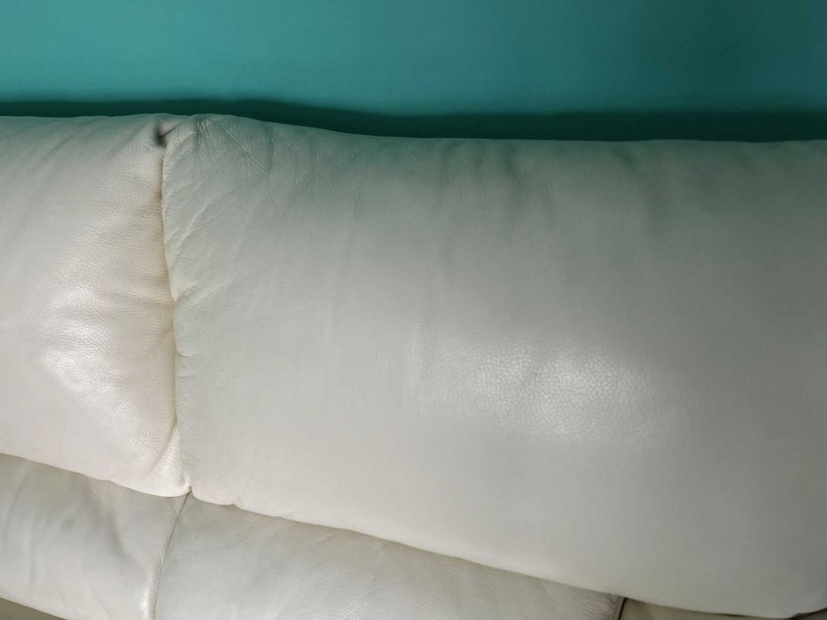 Kanapa ze skóry naturalnej. Kler. 3 osobowa, kolor ecru