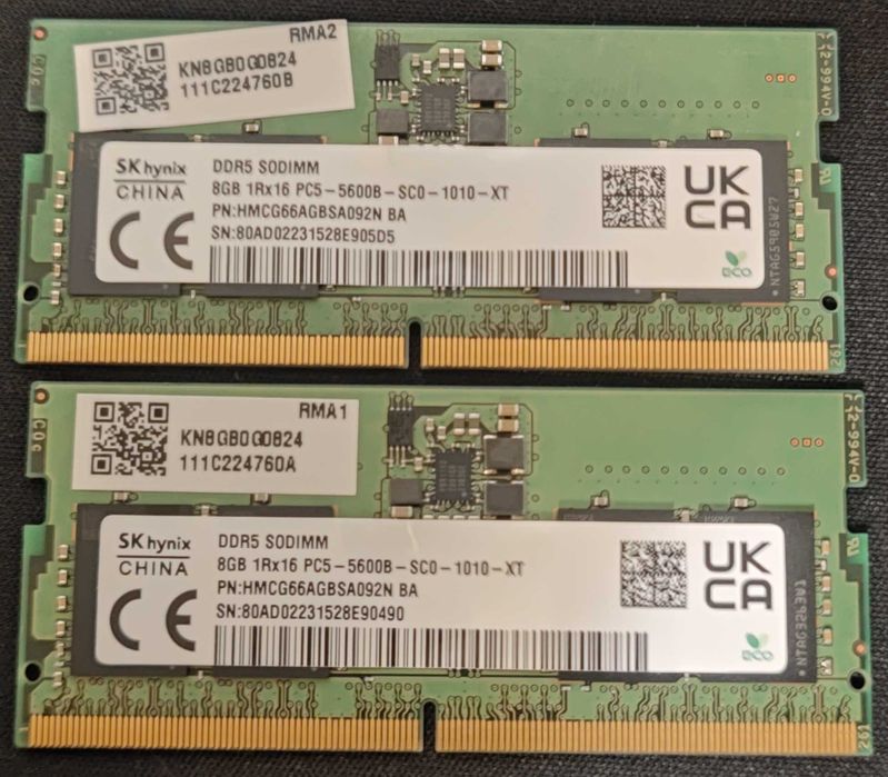 Оперативна пам'ять SK hynix DDR5 SODIMM 2x8 GB 5600 МГц CL46