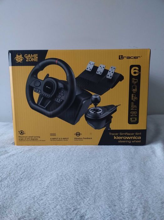 Kierownica TRACER SimRacer MANUAL Gearbox 6 in 1 [Pc/Ps4/Xbox/Switch] + Pudełko
