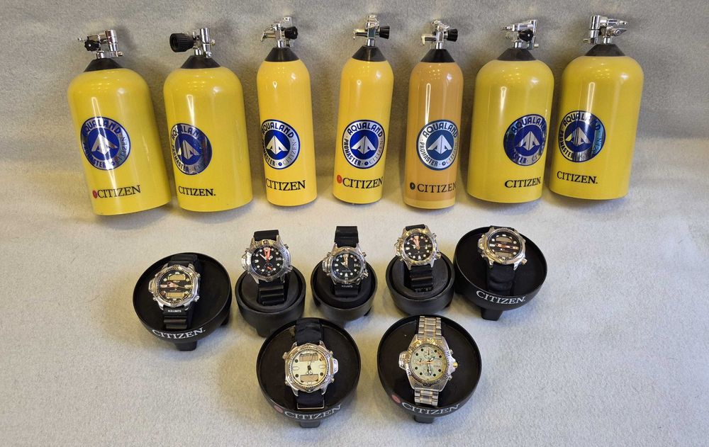 Zestaw 7 sztuk zegarków CITIZEN PROMASTER +  butle