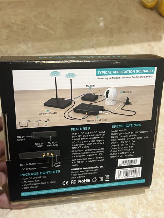 Дбж для роутера UPS живлення wifi MARSRIVA батарея павербанк