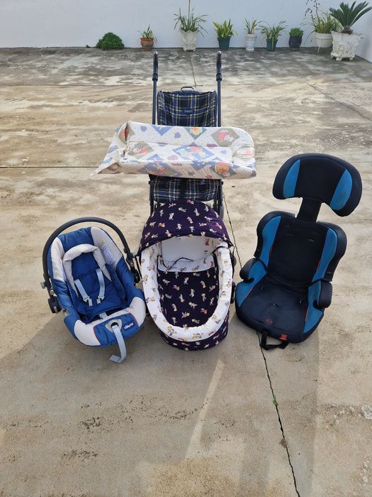Conjunto: Ovo Chico, carrinho de bebé (bebecar),cadeira auto e ninho p