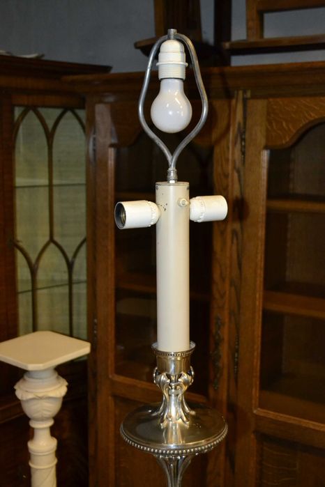 lampa stojąca , secesyjna . stare srebro