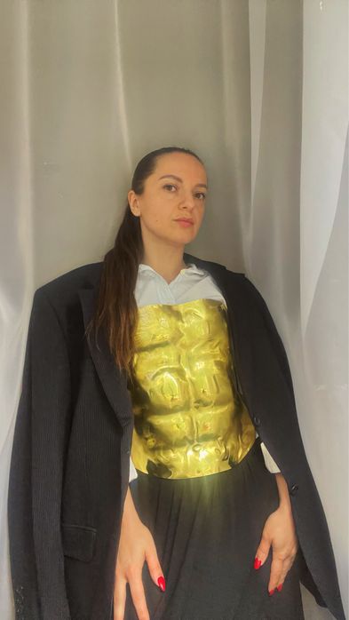 Корсет трендовий золотий та срібний