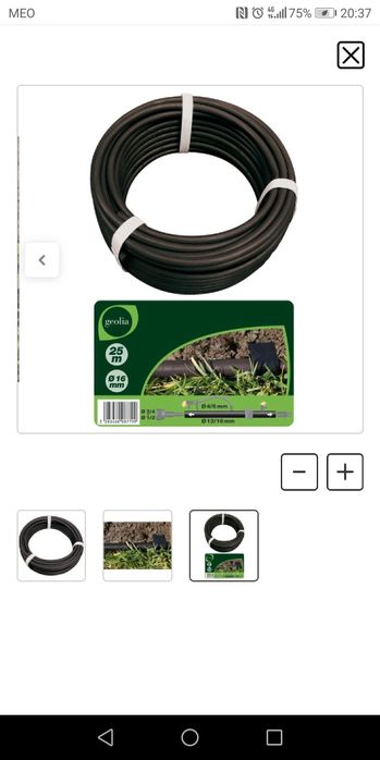 Tubo rega GEOLIA 12,5m preto