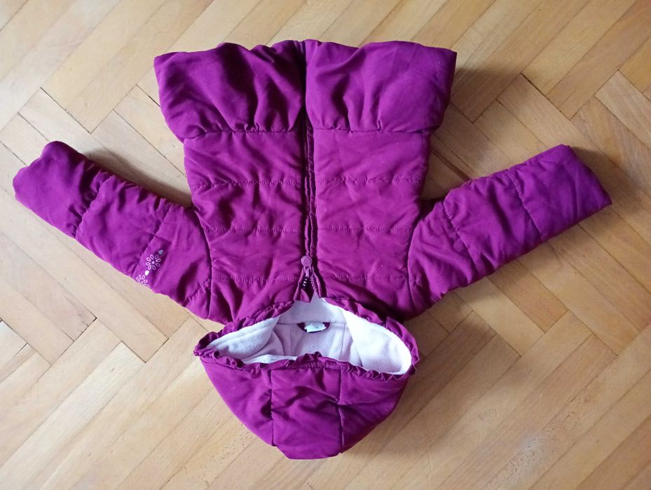Kurtka zimowa pikowana ocieplana fioletowa dziewczęca C&A rozm. 74