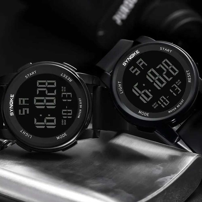 Sportowy zegarek męski Synoke elektroniczny cyfrowy wodoodporny WR50