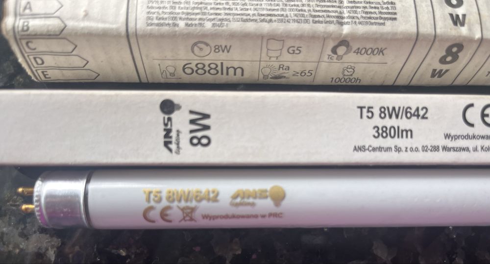 Nowe świetlówki T5 8W G5 4000K – 6 szt.