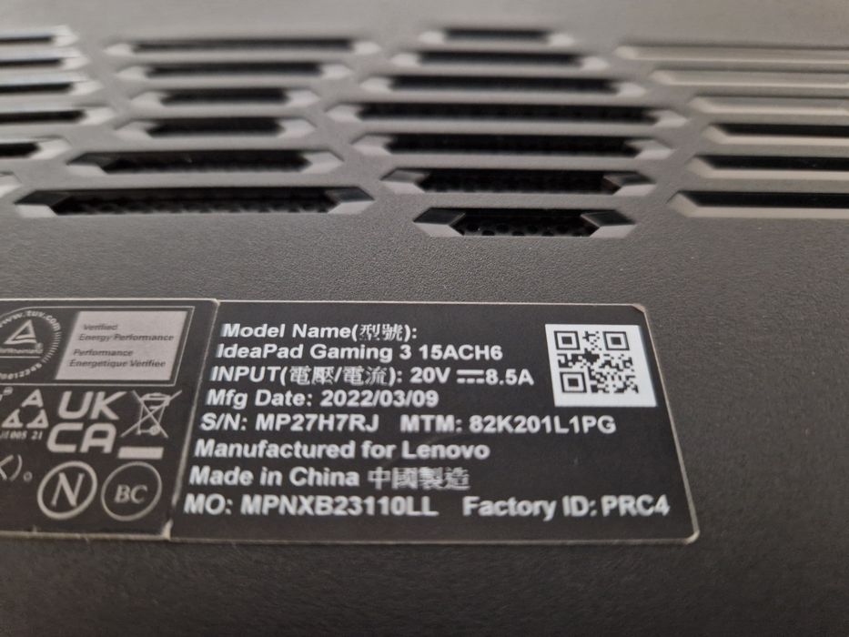 Lenovo Ideapad Gaming 3 - NVidia RTX 3050