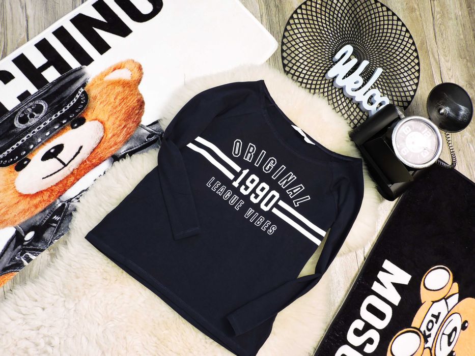 H&M - granatowa bluzeczka napisy r 170