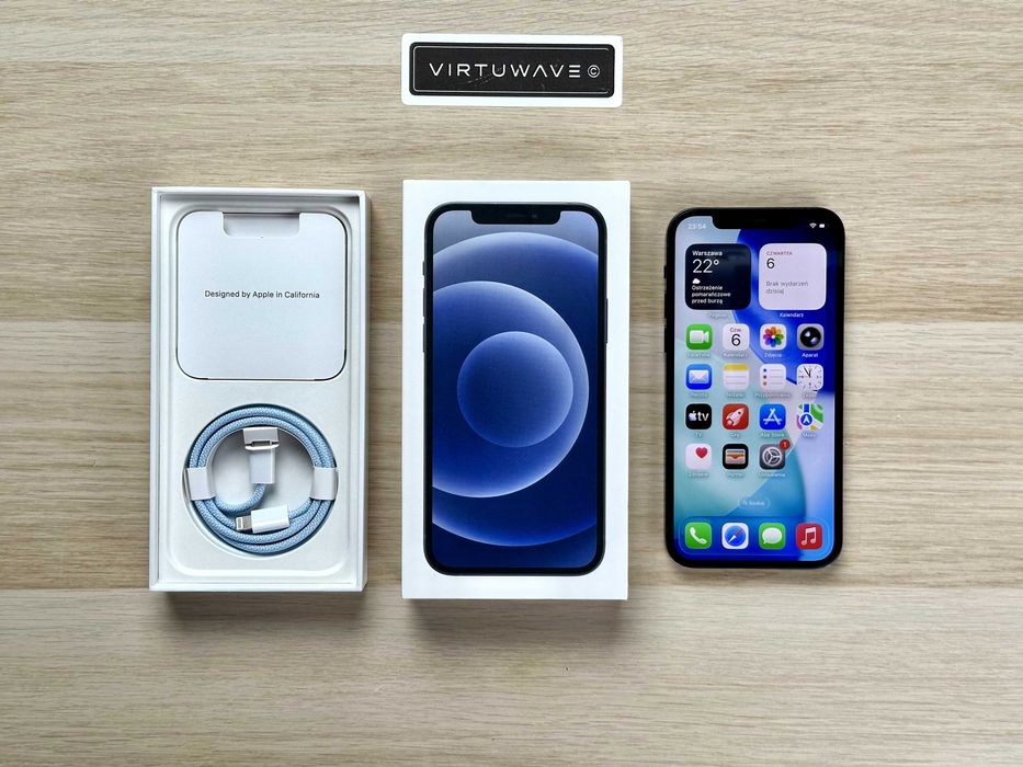 iPhone 12 64GB – Czarny – 100% Baterii (nowa oryginalna, 0 cykli) – 30 dni gwarancji