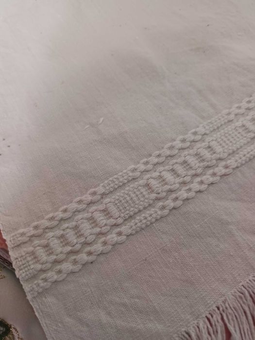 2 toalhas de tear em estopa de linho 63x51 cm