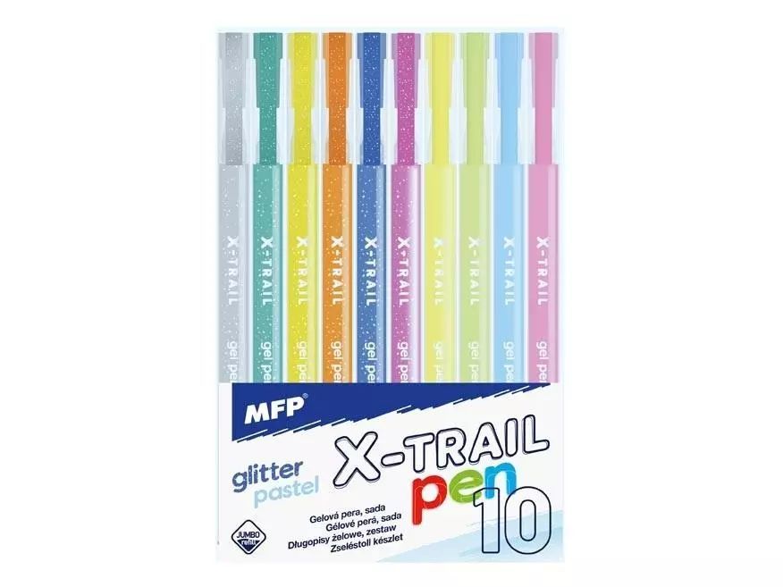 Długopis żelowy brokat + pastel 10szt. MFP. Nowy Produkt