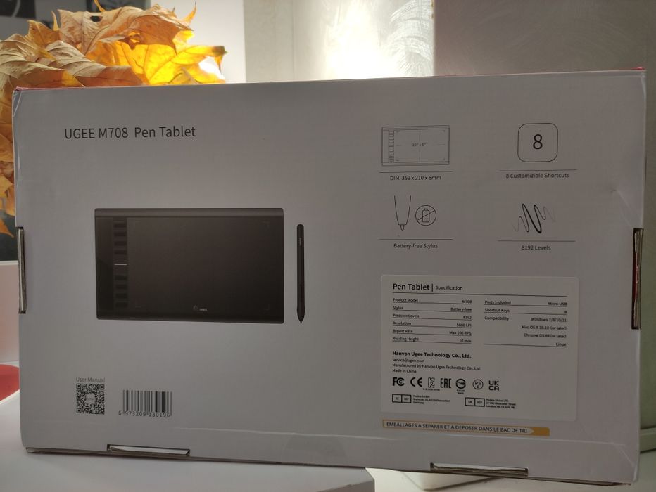 Графічний планшет ugee m708 графический планшет ,pen tablet ugee
