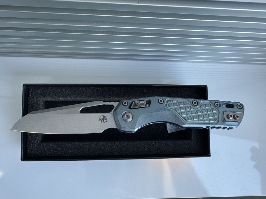 Navalha Microtech MSI Ram-Lok,titanio  Ice Blue Ano Frag, Stonewash 210-10FRMS6