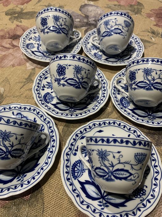 Kahla wzor cebulowy filizanki z podstawkami