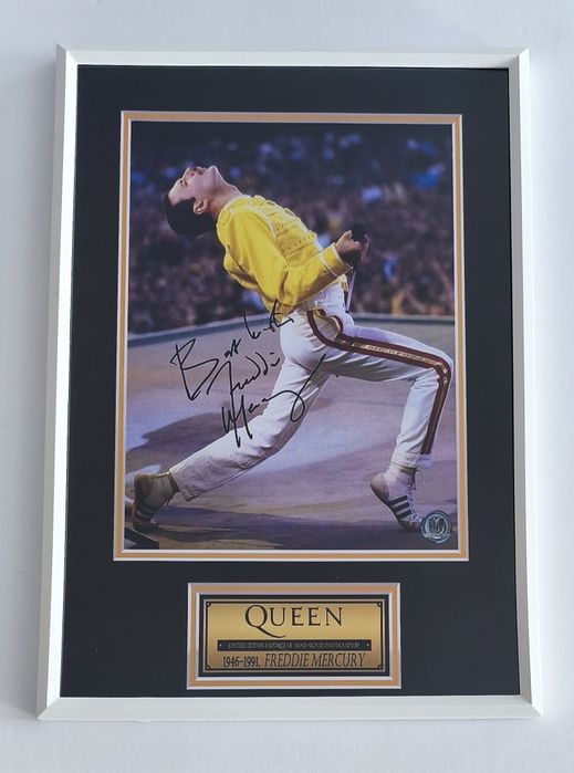 Moldura Queen Freddie Mercury com Autógrafo (A4)
