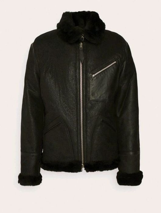 Schott×Lee LEE X SCHOTT kurtka kożuch skórzany LC B3 JACKET IN BLACK